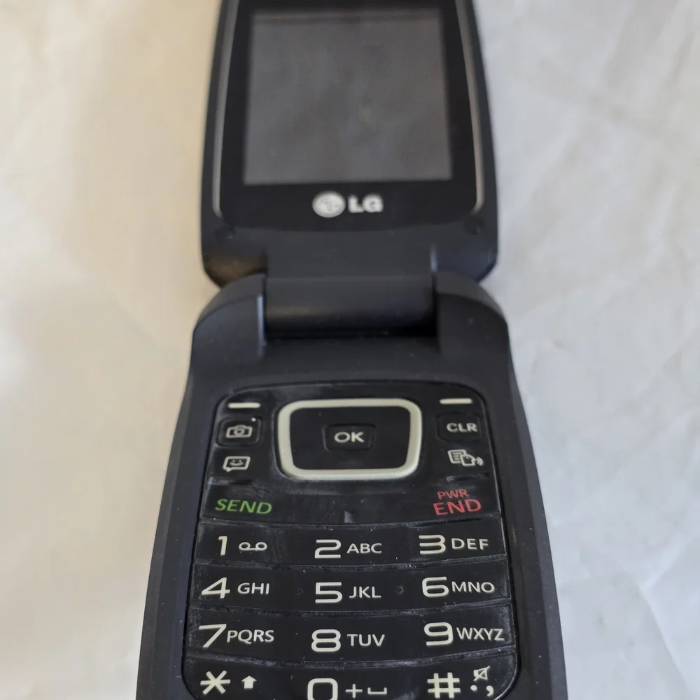 LG Black Flip Phone Compact Classic Design No Back Cover